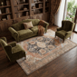 HomeRoots Orange Brown & Taupe Abstract Area Rug - image 1