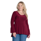 Plus Size 24/7 Comfort Apparel Long Bell Sleeve Hi Low Tunic Top - image 1