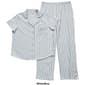 Womens Laura Ashley&#174; Short Sleeve Stripes Notch Collar Pajama Set - image 3