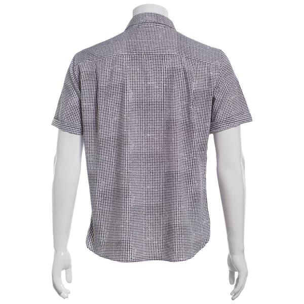 Mens Campia Short Sleeve Poly Spandex Button Down Shirt - Black