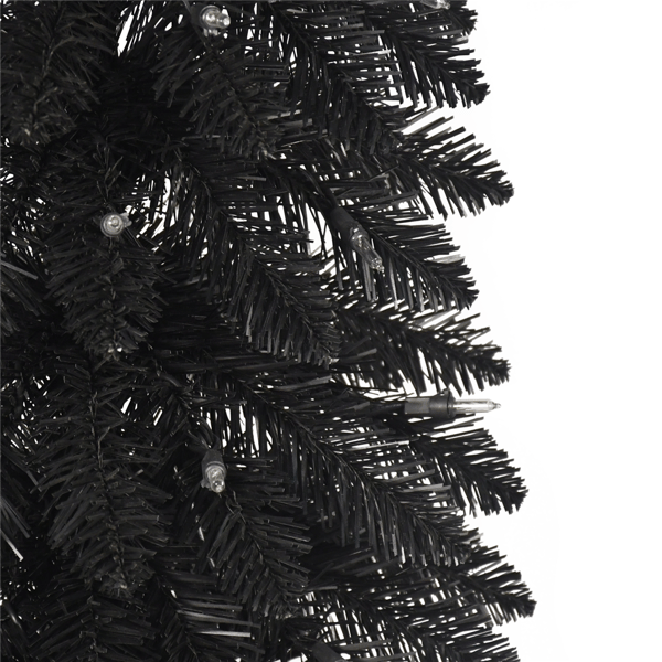 Puleo International Pre-Lit Black Alpine Pencil Christmas Tree