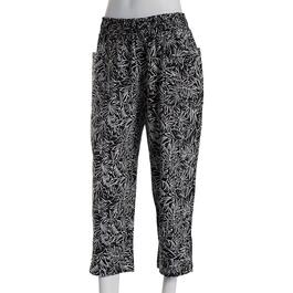 Plus Size Napa Valley 23in. Pull On Leaf Linen Capri Pants