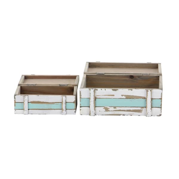 9th & Pike&#174; Small Rectangular Nautical Boxes - Set of 2