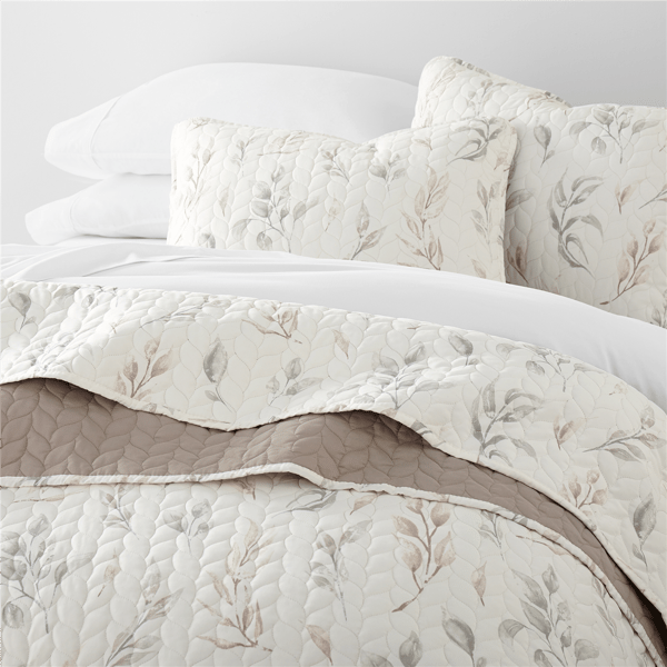 Soft Essentials Ultra Soft Botanical Reversible Quilt Set