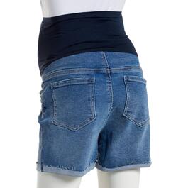 Womens Savi Parker 4" Over The Belly Denim Maternity Shorts