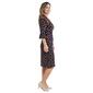 Petite Connected Apparel Elbow Sleeve Dot Side Ruched Sheat Dress - image 4