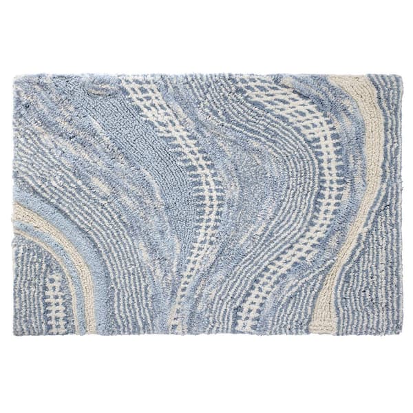Avanti Waves Blue Bathroom Rug