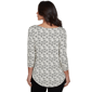 Womens Emaline Key Items 3/4 Sleeve Boat Neck Bow Tee - image 2
