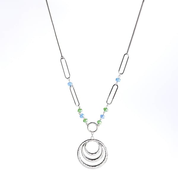 Ashley Cooper&#40;tm&#41; Marine Blue & Green Seaglass Circle Link Necklace - image 