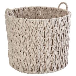 Large Tan Braided Round/Tall Chunky Cotton Rope Basket