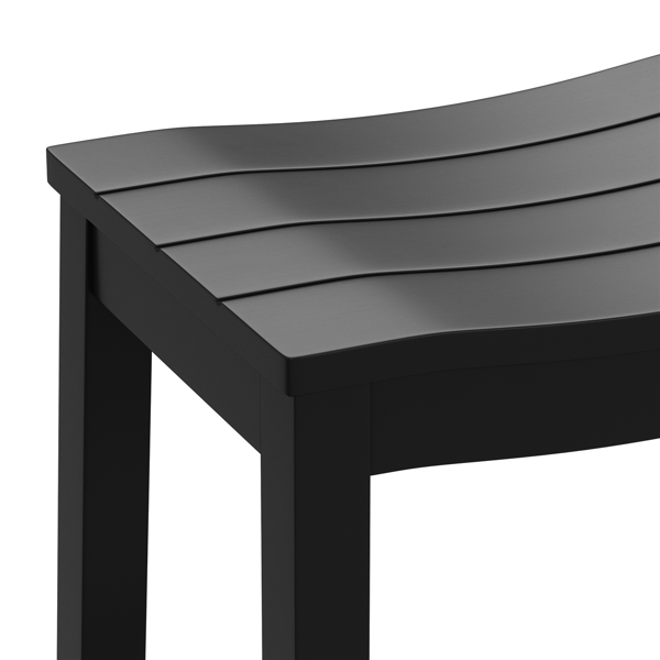 HH2 Home Fiddler Black Backless Bar Height Stool with Saddle Seat