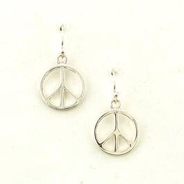 Freedom Nickel Free Silver Peace Dangle Earrings