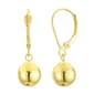 Candela 14kt. Gold Dangle 8mm Ball on Lever Back Earrings - image 1