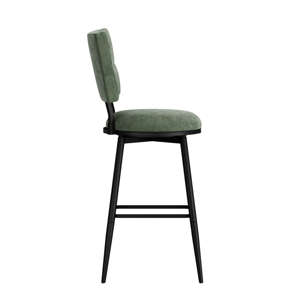HH2 Home Beau Adjustable Height Swivel Stool with Tufted Back