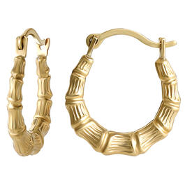 10kt. Yellow Gold Bamboo Hoop Earrings