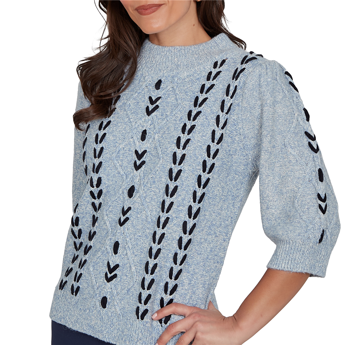 Petite Skye’s the Limit Urban Heirloom Cable Knit Sweater