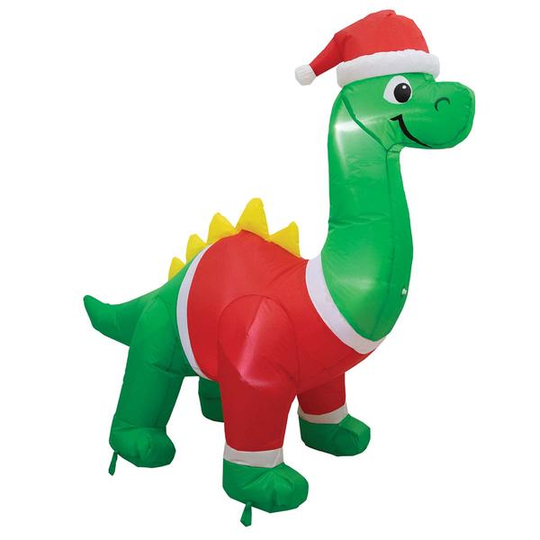 Inflatable 4ft, Dinosaur w/ Santa Hat - image 