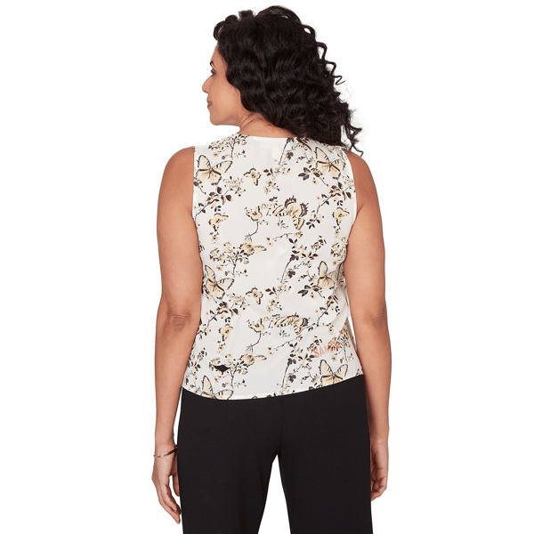 Womens Emaline Limoncello Sunrise Sleeveless Floral Ruffle Blouse