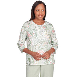 Petite Alfred Dunner English Garden Paisley Knit Top