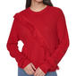 Womens DKNY Long Sleeve Cross Body Fringe Sweater - image 1