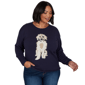 Plus Size Skyes the Limit Urban Heirloom Dog Motif Sweater - image 1