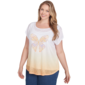Plus Size Hearts of Palm Peachy Keen Butterfly Rhinestone Tee - image 3