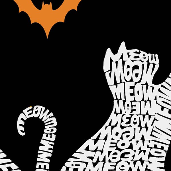 Plus Size LA Pop Art Lunar Bats Word Art Hooded Sweatshirt