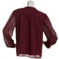 Womens Nicole Miller Long Sleeve Split Neck Chiffon Blouse - image 3