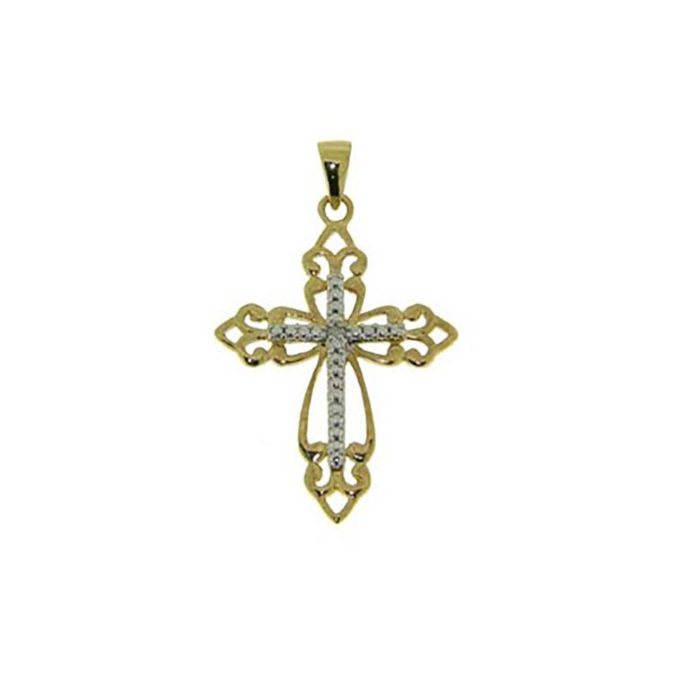 Accents by Gianni Argento Diamond Accent Plateded Cross Pendant