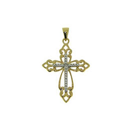Accents by Gianni Argento Diamond Accent Plateded Cross Pendant