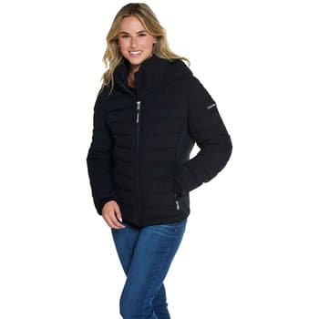 Womens Calvin Klein Short Lightweight Stretch Sides Puffer Jacket - Boscov's