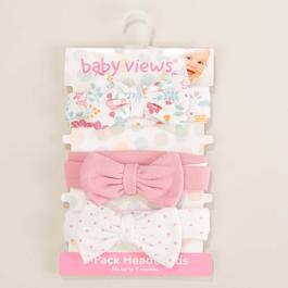 Baby Girl baby views 3pk. Floral Dot & Solid Headbands