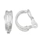 Napier Clip Capsule Silver-Tone Sparkling C Hoop Clip Earrings - image 1