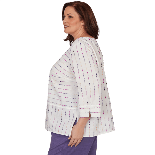 Plus Size Alfred Dunner Grand Bazaar Rainbow Stripe Blouse