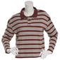 Juniors No Comment Long Sleeve Stripe Boxy Polo Pullover - image 1
