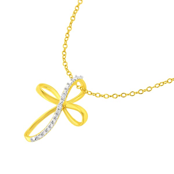 Diamond Classics&#40;tm&#41; 10kt. Yellow Gold Diamond Ribbon Pendant - image 