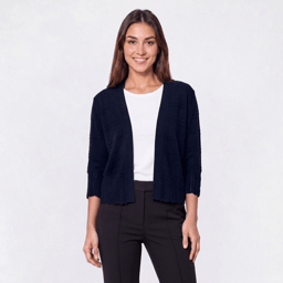 Womens 89th & Madison Solid Mixed Stripe Cardigan