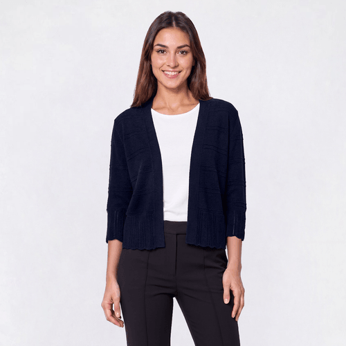 Womens 89th & Madison Solid Mixed Stripe Cardigan