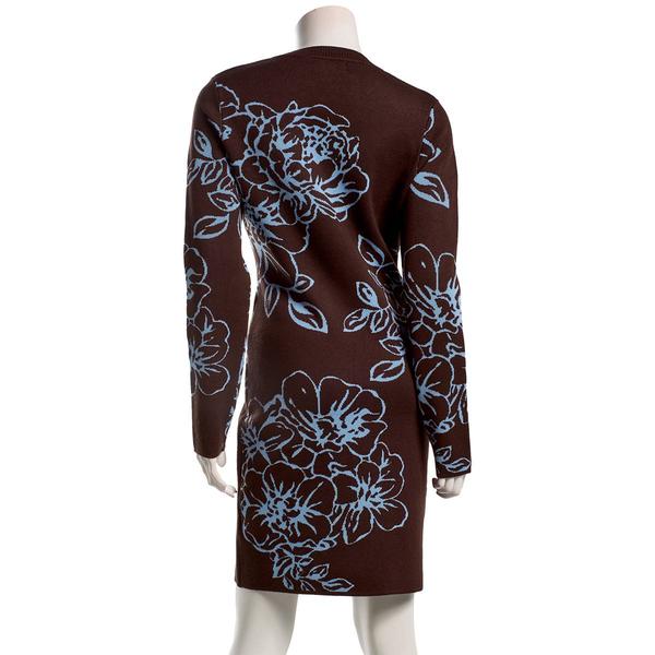 Juniors Madden Girl Floral Jacquard Crew Neck Sweater Dress
