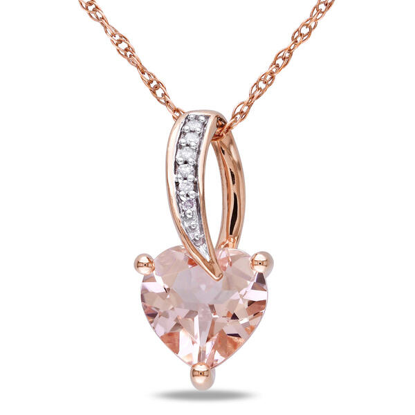 Gemstone Classics&#40;tm&#41; 10kt. Rose Gold Heart Necklace - image 