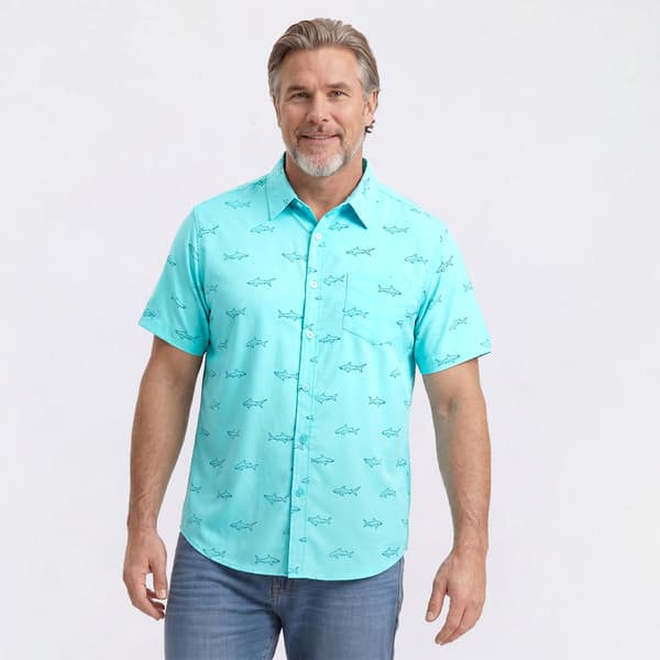 Mens Big & Tall Joe Marlin Sharks Button Down Shirt