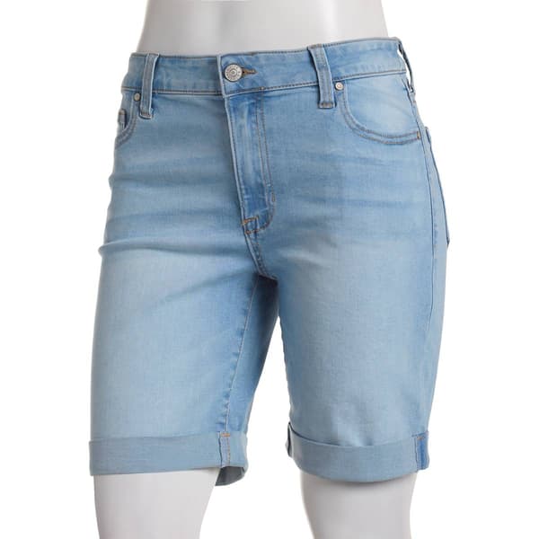 Juniors Celebrity Pink Mid Rise Roll Cuff Bermuda Shorts