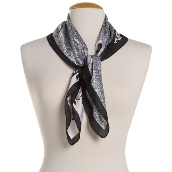Womens Renshun Side Floral Square Scarf