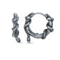 Mens Lynx Stainless Steel Snake Coil Hoop Earrings - image 1