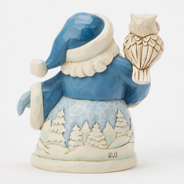 Jim Shore Blue Santa with Owl Mini Christmas Figurine