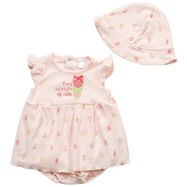 Baby Girl (NB-9M) Adley & Hudson Ice Cream Bodysuit Dress w/ Hat - image 