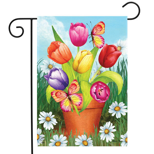 Potted Tulips Garden Flag - image 