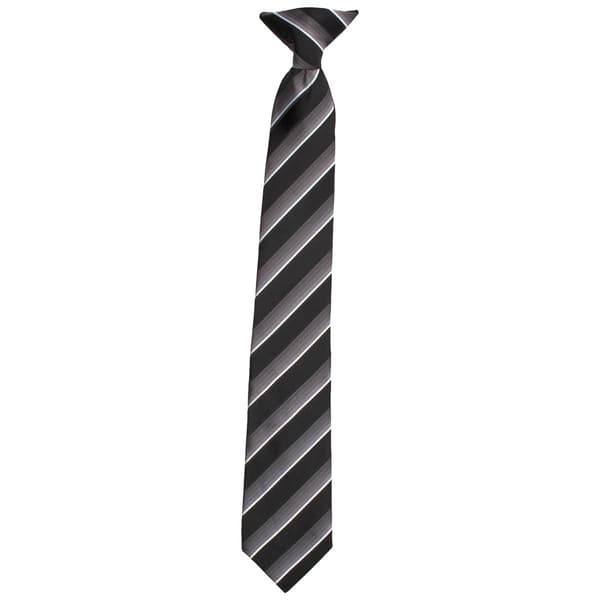 Boys Bill Blass Clip on Tie - Black/Grey - image 
