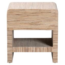 bali & pari Callan Bohemian Woven Natural Grasscloth Nightstand