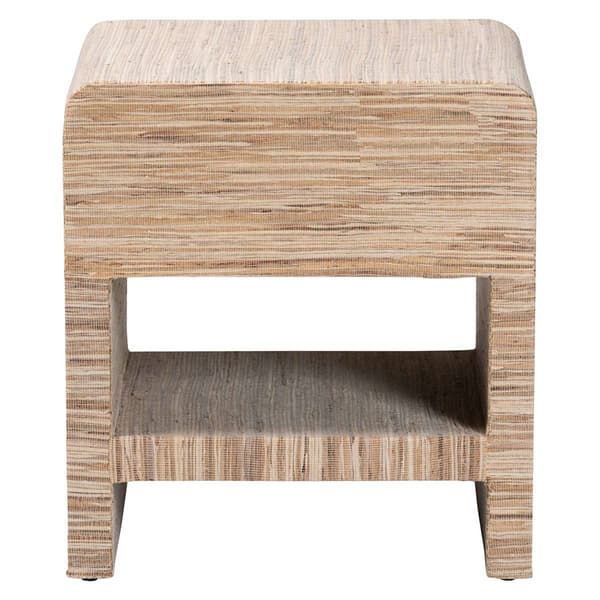 bali & pari Callan Bohemian Woven Natural Grasscloth Nightstand
